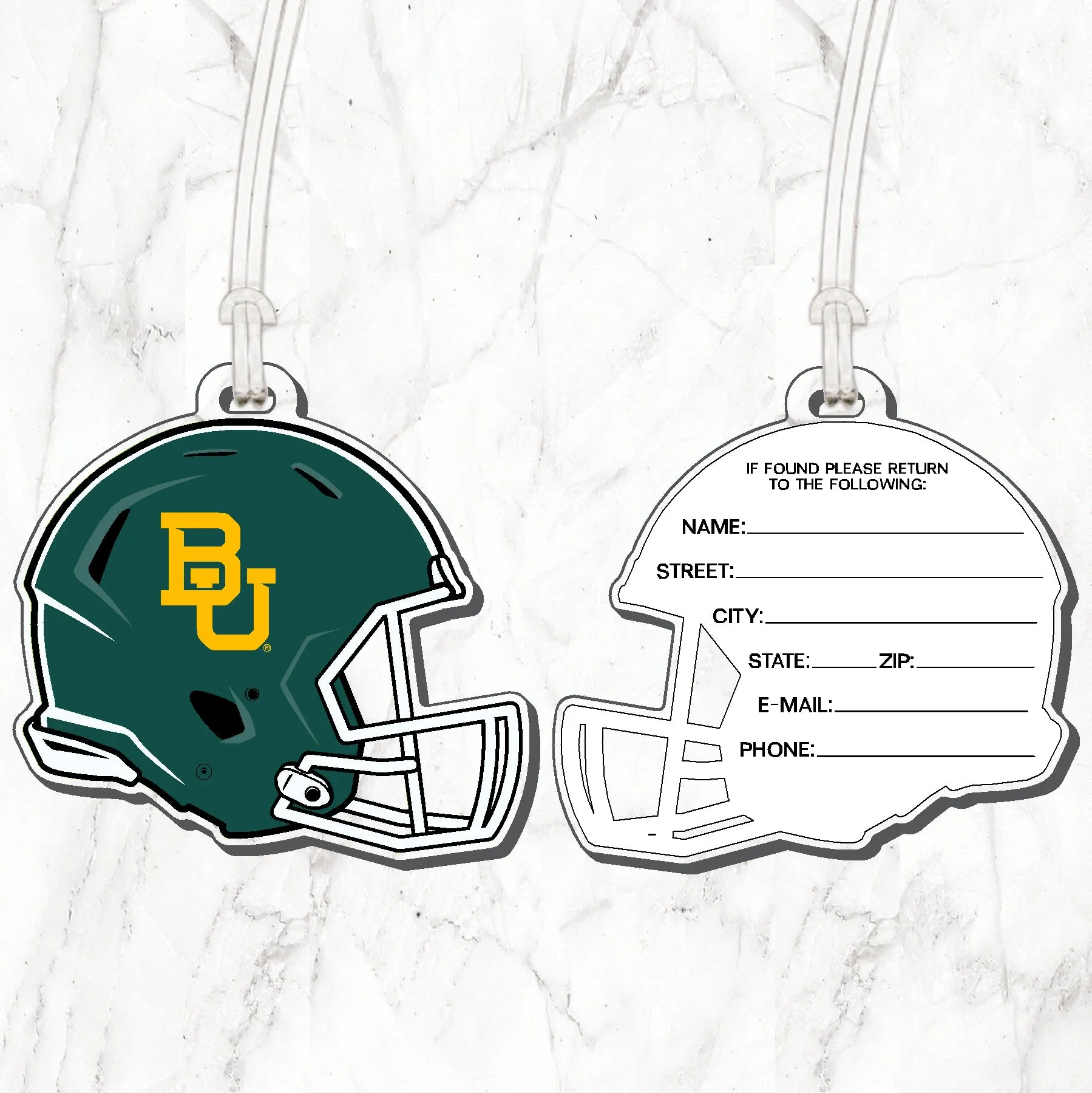 Baylor Football Helmet Luggage Tag