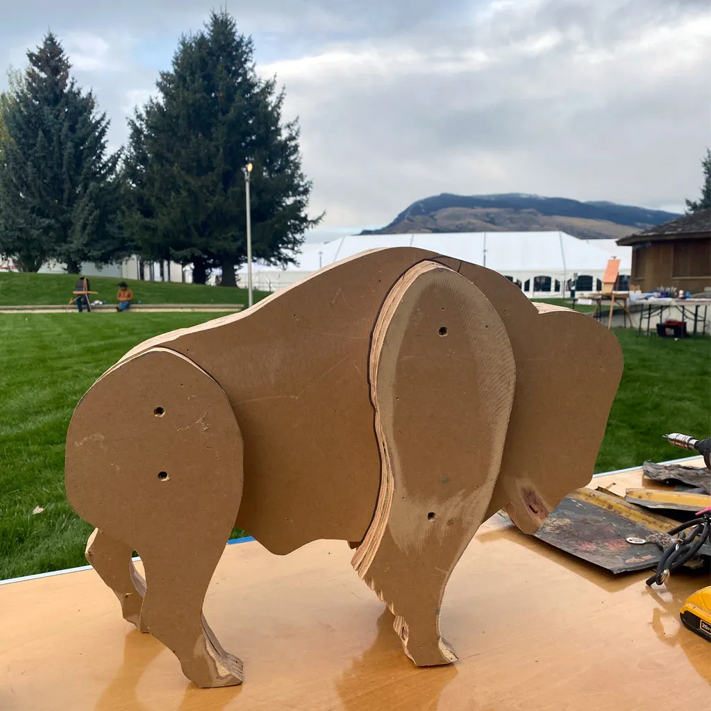 BBAS QUICK DRAW BISON original 3D sculpture