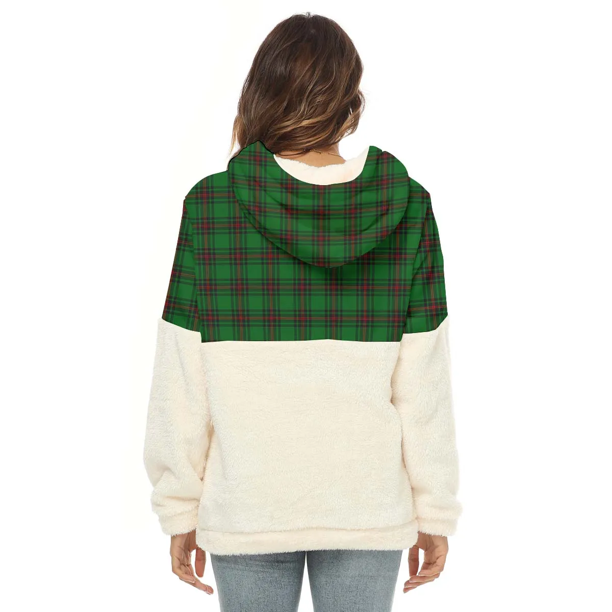 Beveridge Tartan Women's Borg Fleece Hoodie With Half Zip