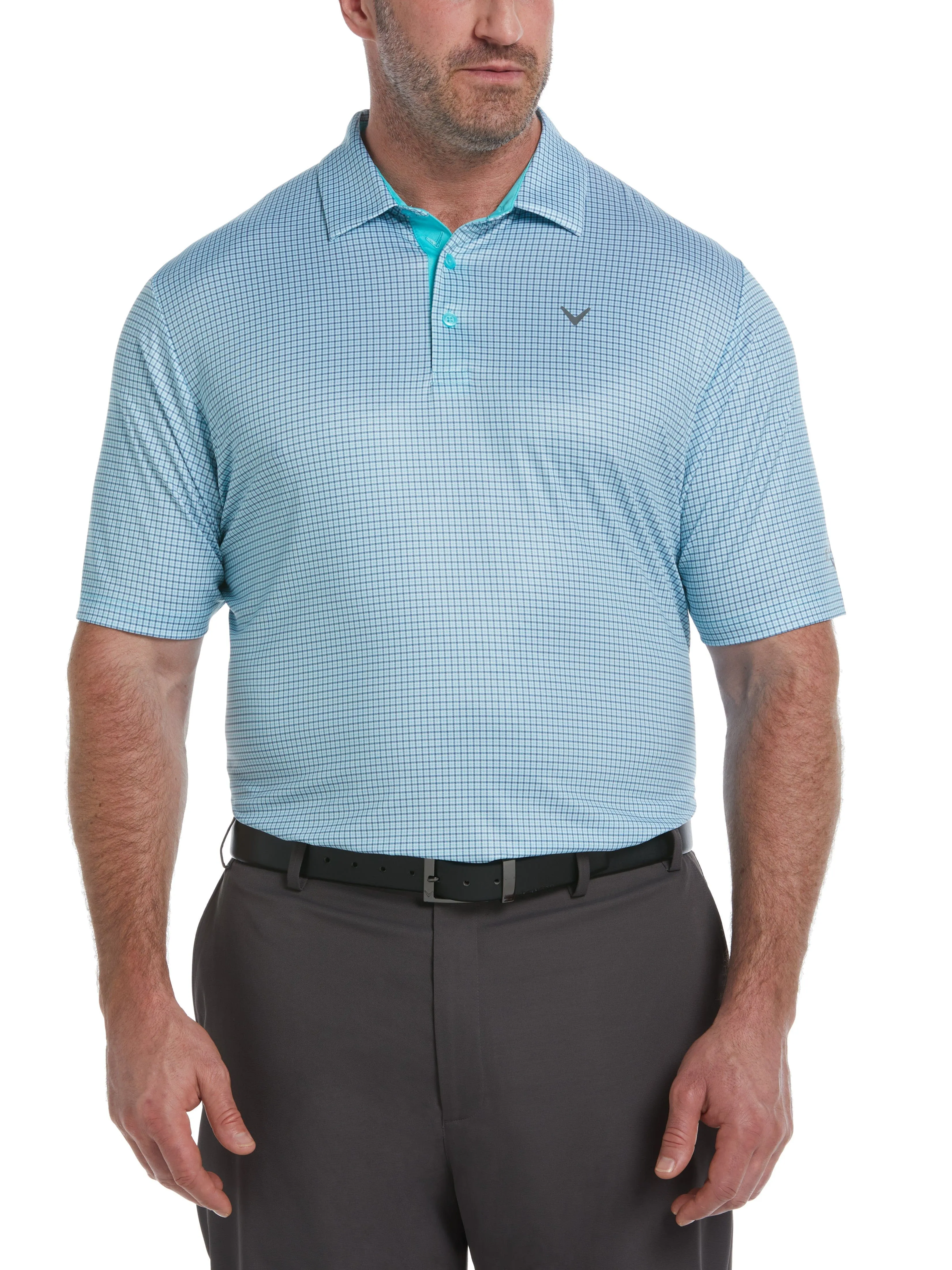 Big & Tall Tattersall Swing Tech™ Polo