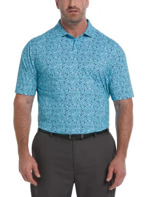 Big & Tall Ventilated Golf Print Golf Polo