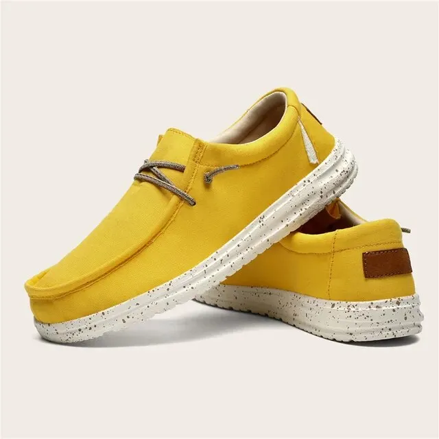 Big Size Solid Canvas Slip-On Loafers