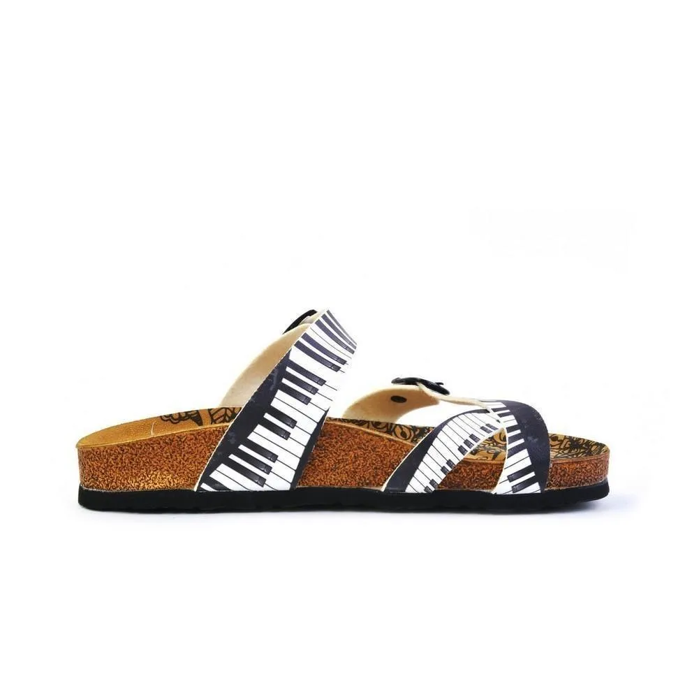 Black & White Piano Keys Sandal CAL1010