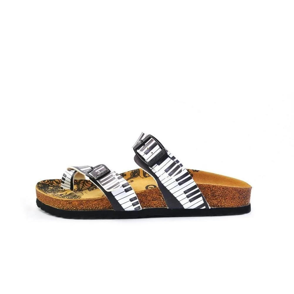 Black & White Piano Keys Sandal CAL1010