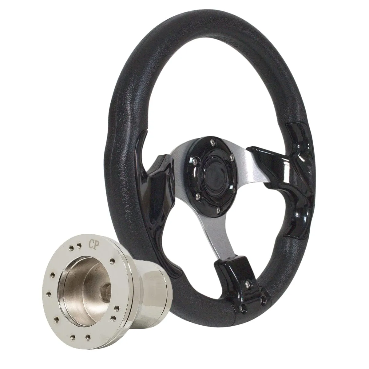 Black Classic Golf Cart Steering Wheel