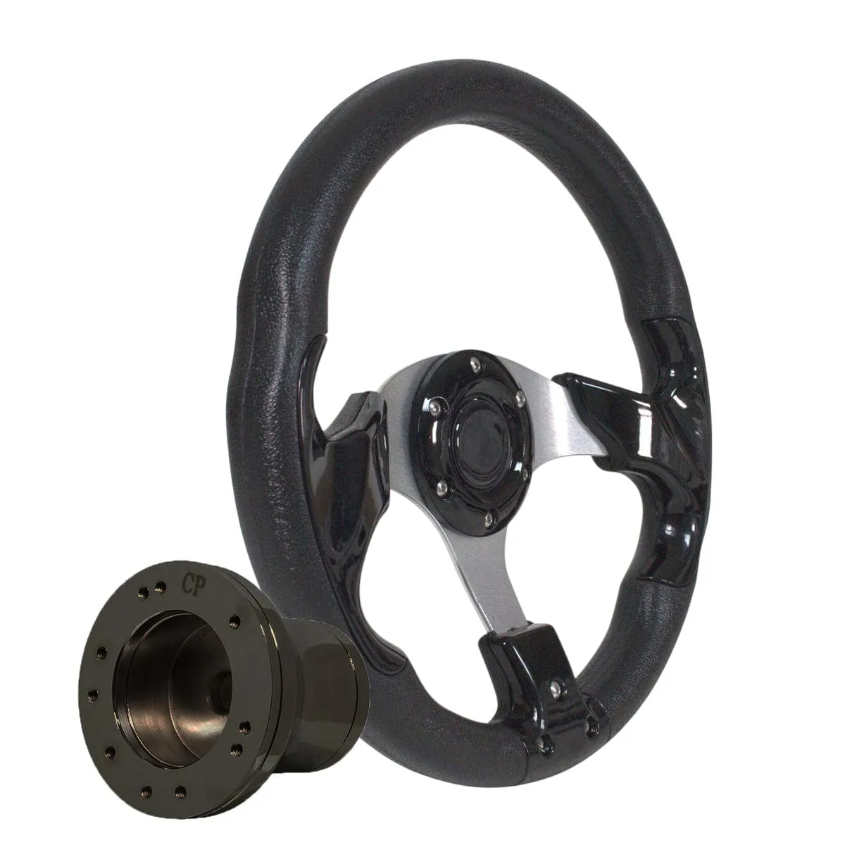 Black Classic Golf Cart Steering Wheel