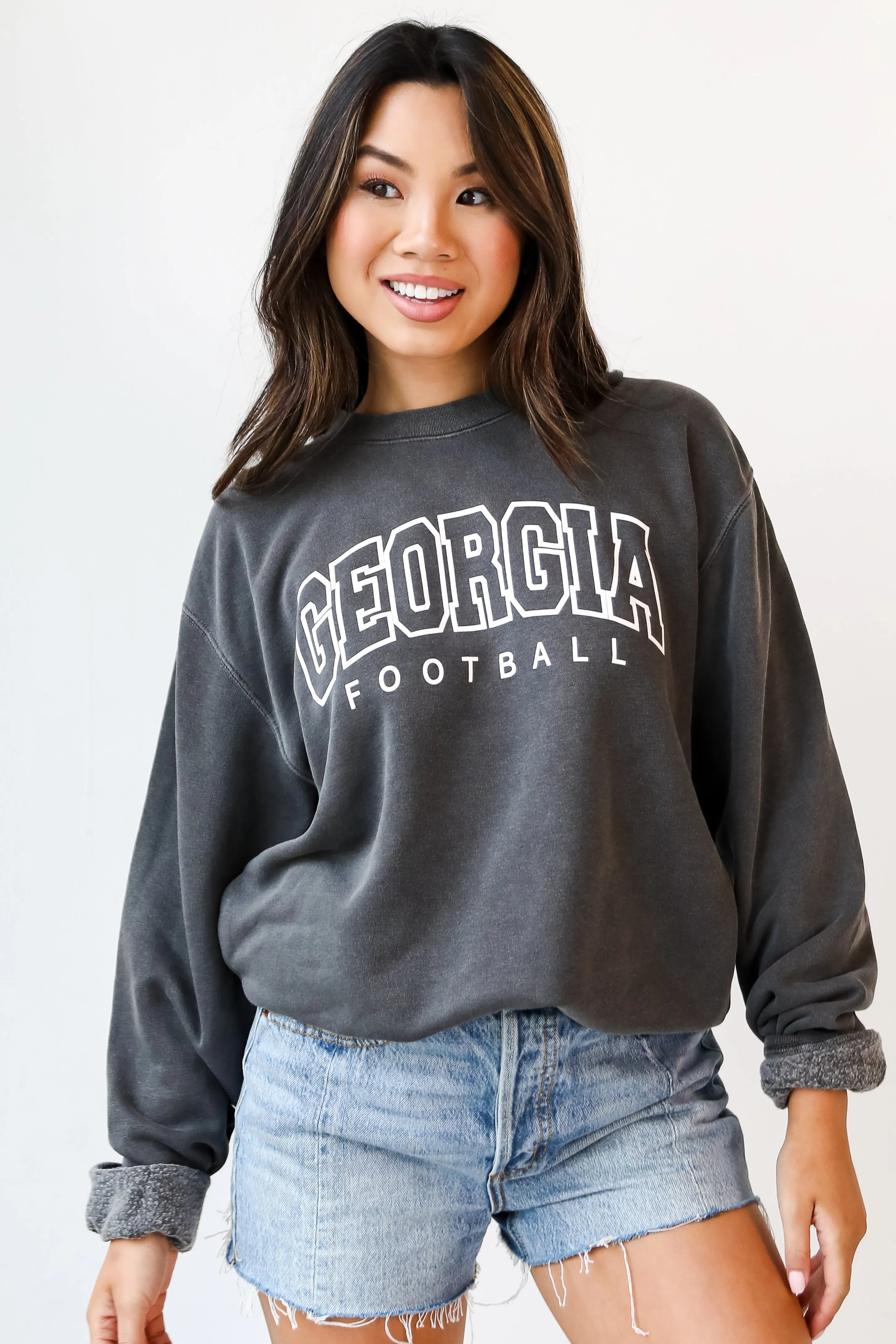 Black Georgia Football Block Letter Sweatshirt