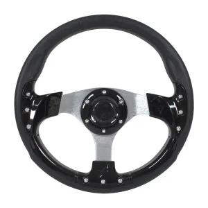 Black GTA2 Golf Cart Steering Wheel