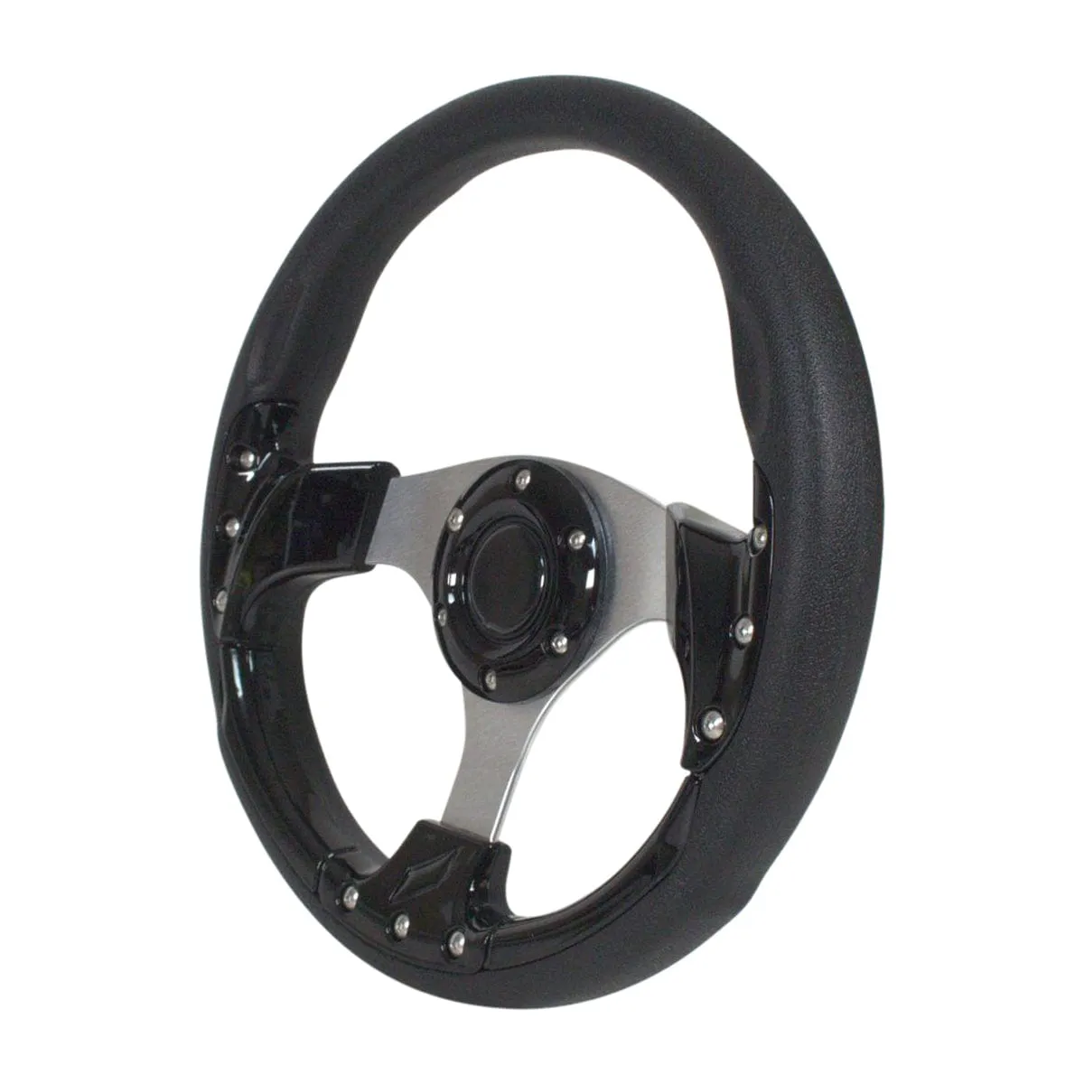 Black GTA2 Golf Cart Steering Wheel