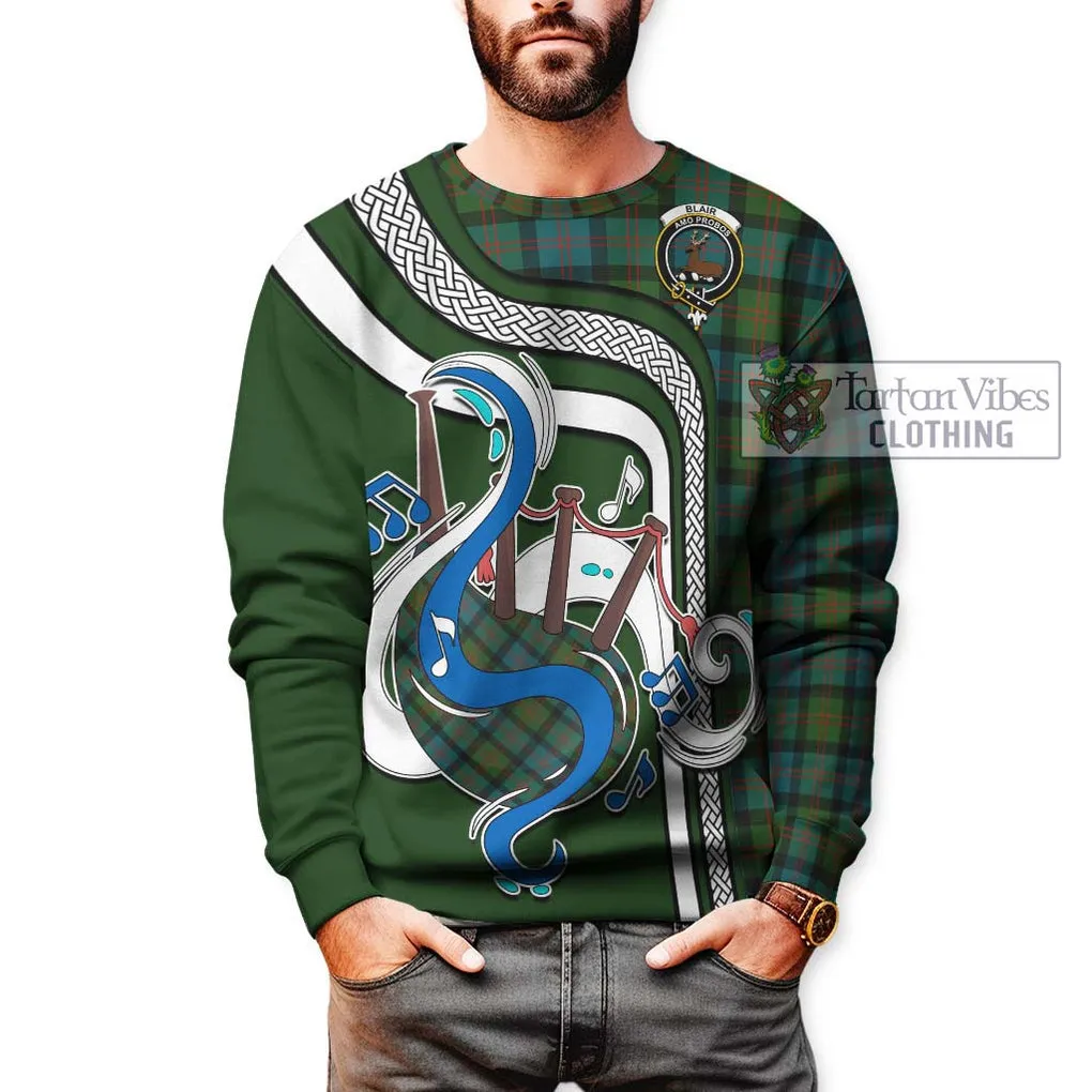 Blair Ancient Tartan Sweatshirt with Epic Bagpipe Style