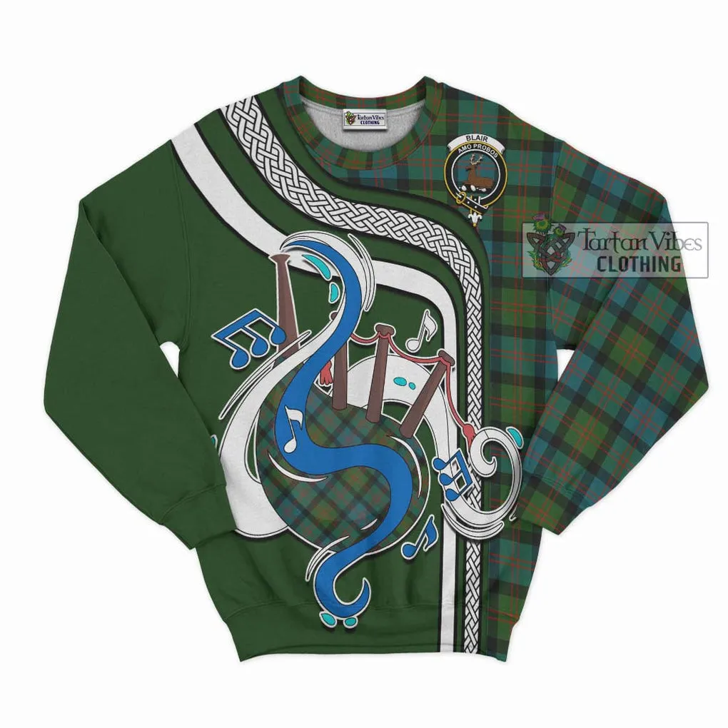 Blair Ancient Tartan Sweatshirt with Epic Bagpipe Style