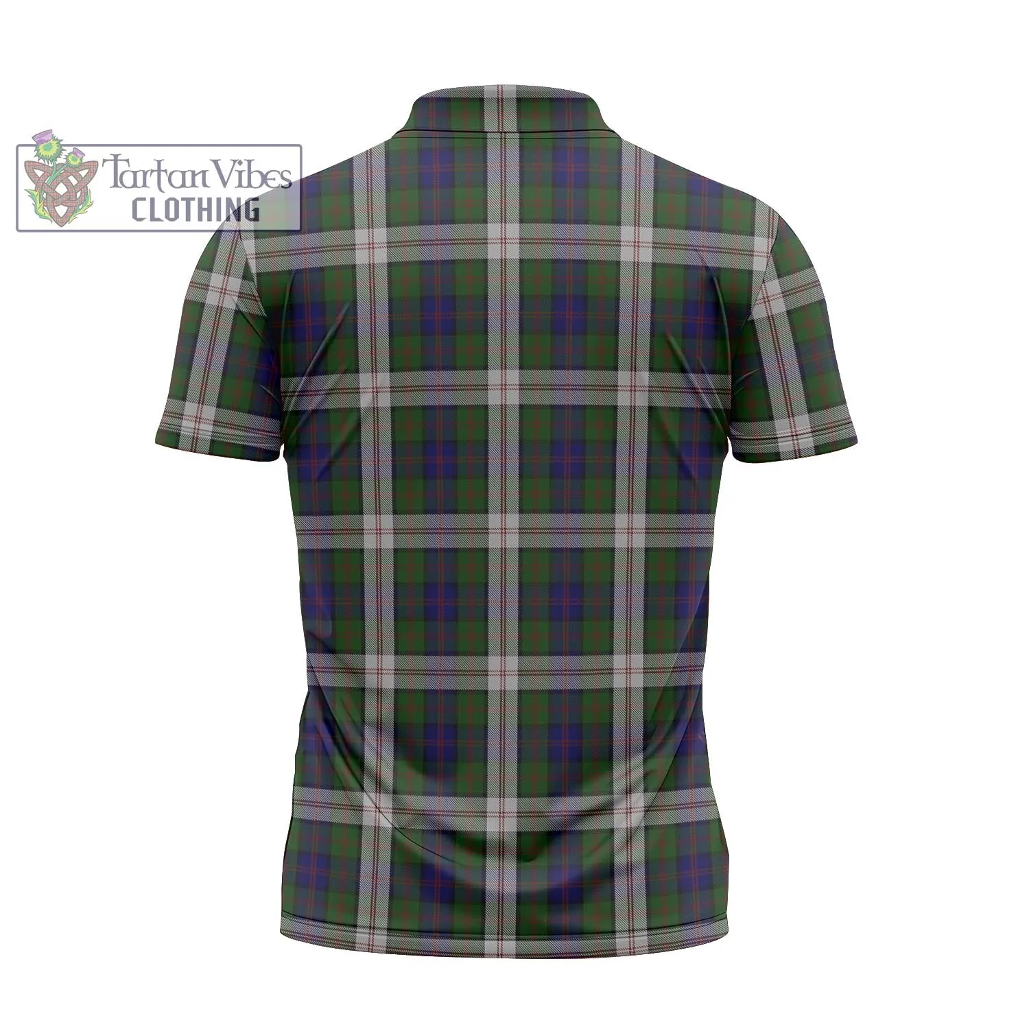 Blair Dress Tartan Zipper Polo Shirt with Family Crest