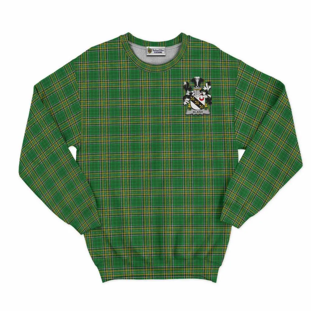 Bland Irish Clan Tartan Sweatshirt with Coat of Arms