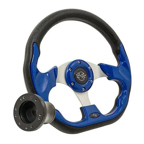 Blue Club Sport Golf Cart Steering Wheel - 12.5"