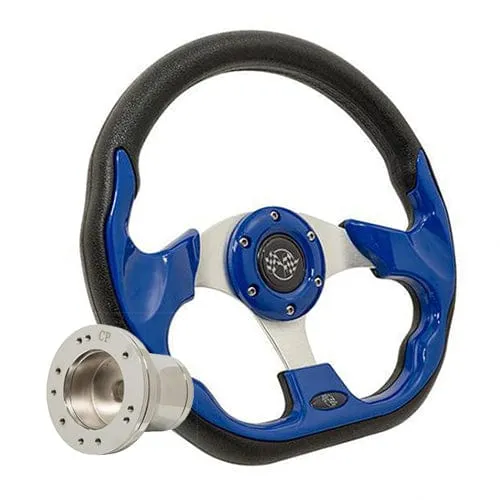 Blue Club Sport Golf Cart Steering Wheel - 12.5"