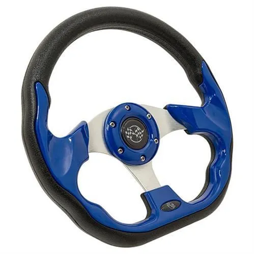 Blue Club Sport Golf Cart Steering Wheel - 12.5"