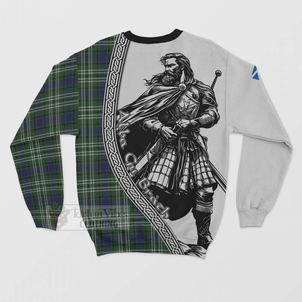 Blyth Tartan Clan Crest Sweatshirt with Highlander Warrior Celtic Style