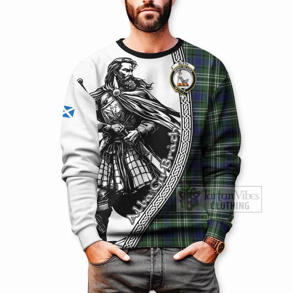 Blyth Tartan Clan Crest Sweatshirt with Highlander Warrior Celtic Style