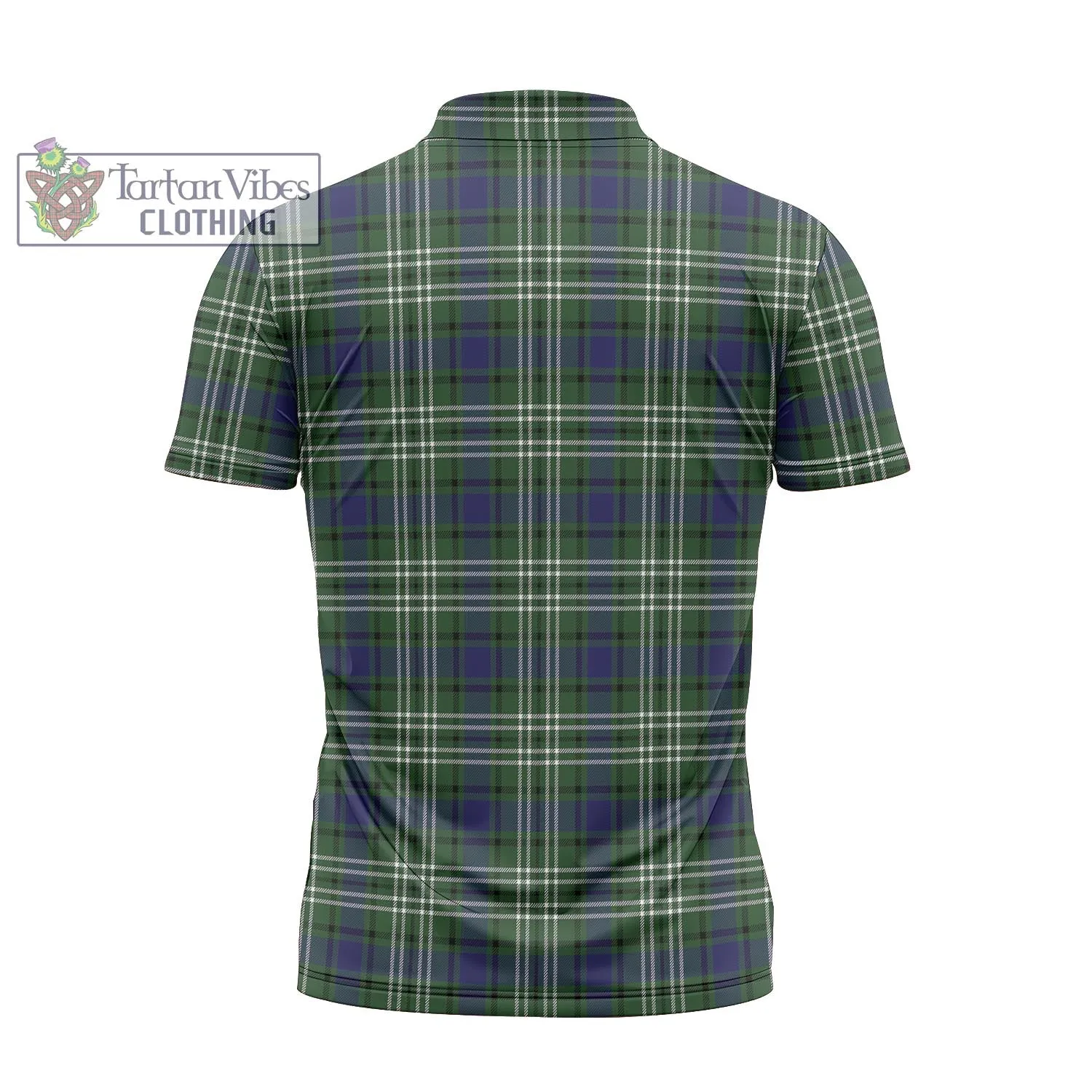 Blyth Tartan Zipper Polo Shirt with Family Crest