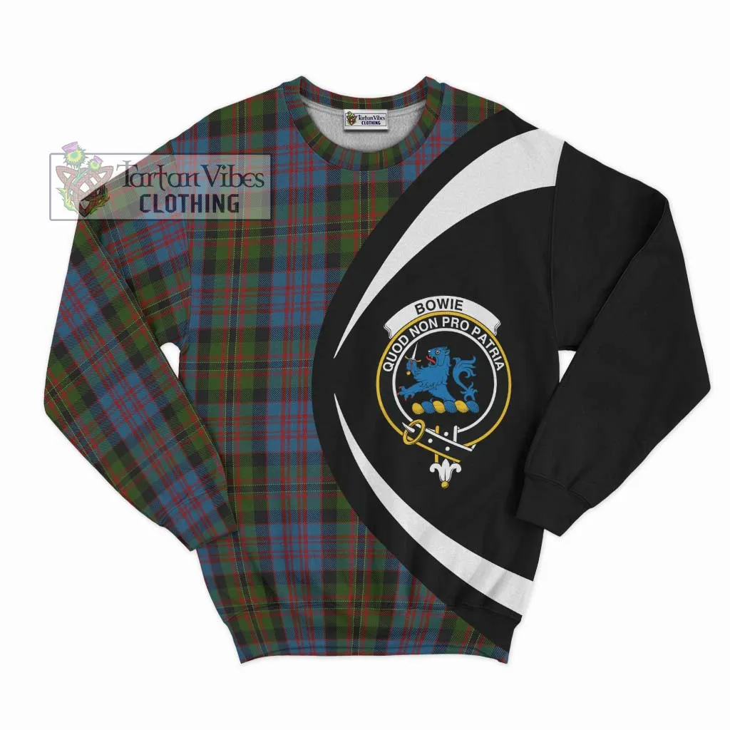 Bowie Tartan Sweatshirt with Family Crest Circle Style