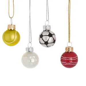 Box of mini sports balls hanging decs