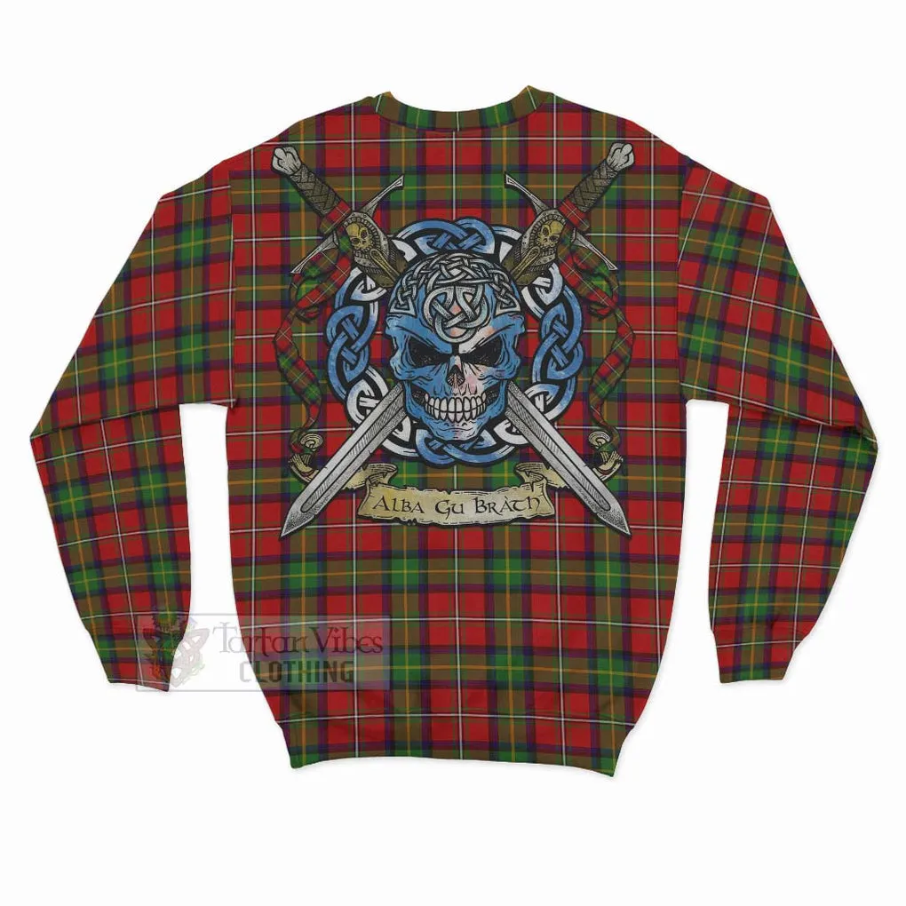 Boyd Tartan Sweatshirt with Family Crest Celtic Skull Style