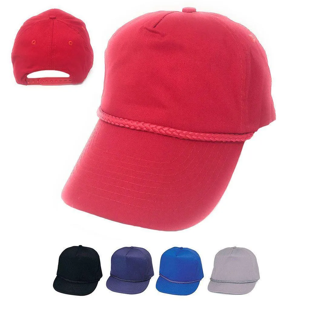 Boys Girls Kids Youth Size Cotton Twill 5 Panel Baseball Hats Caps