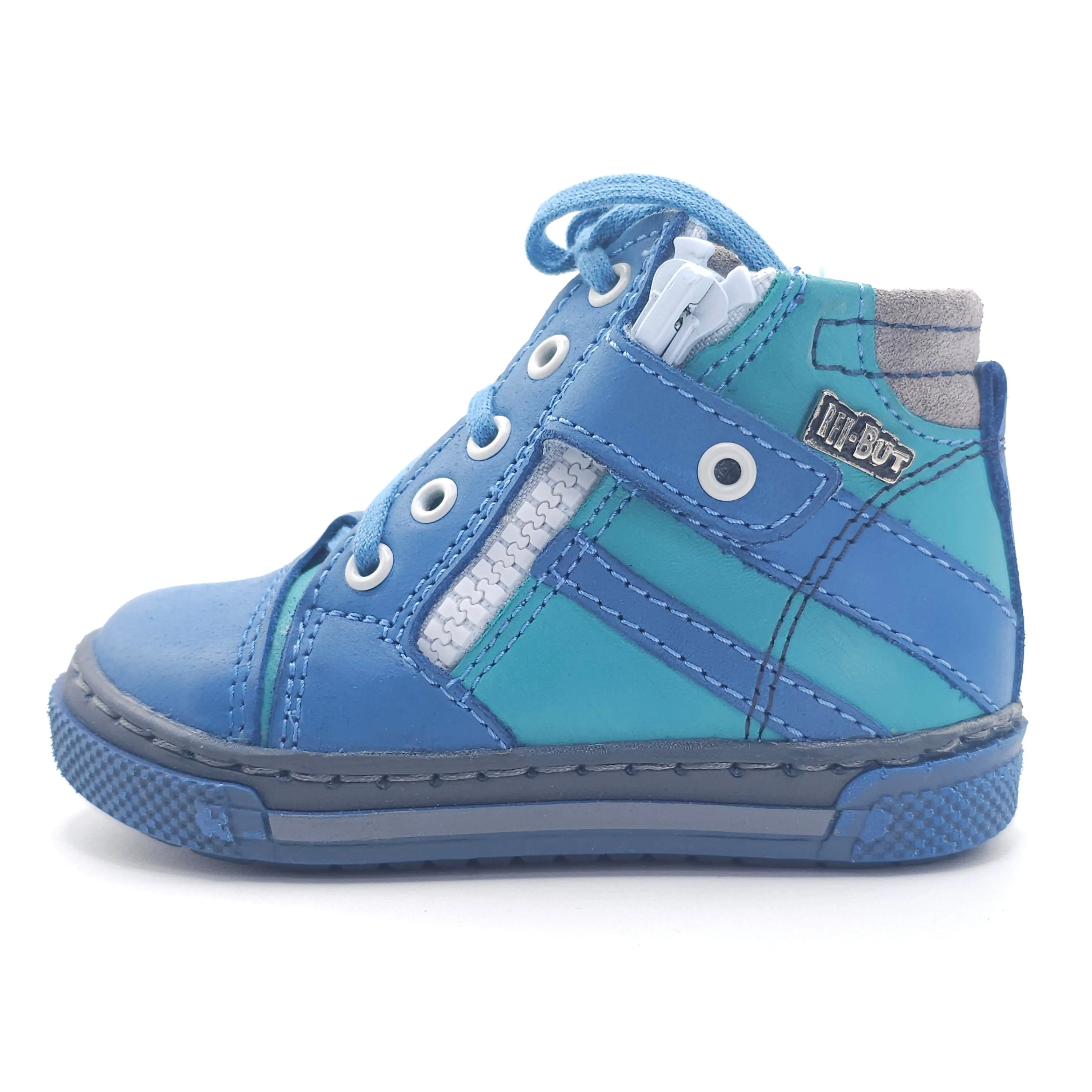 Boys High Zip Shoe In Blue