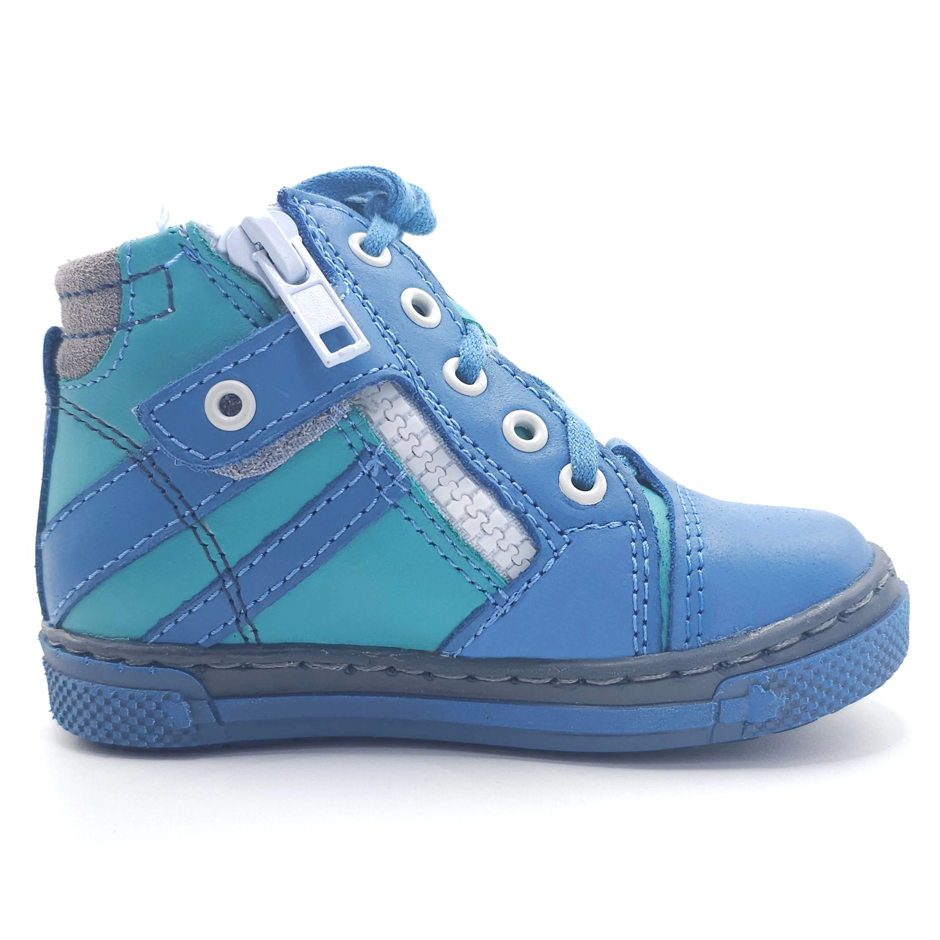 Boys High Zip Shoe In Blue