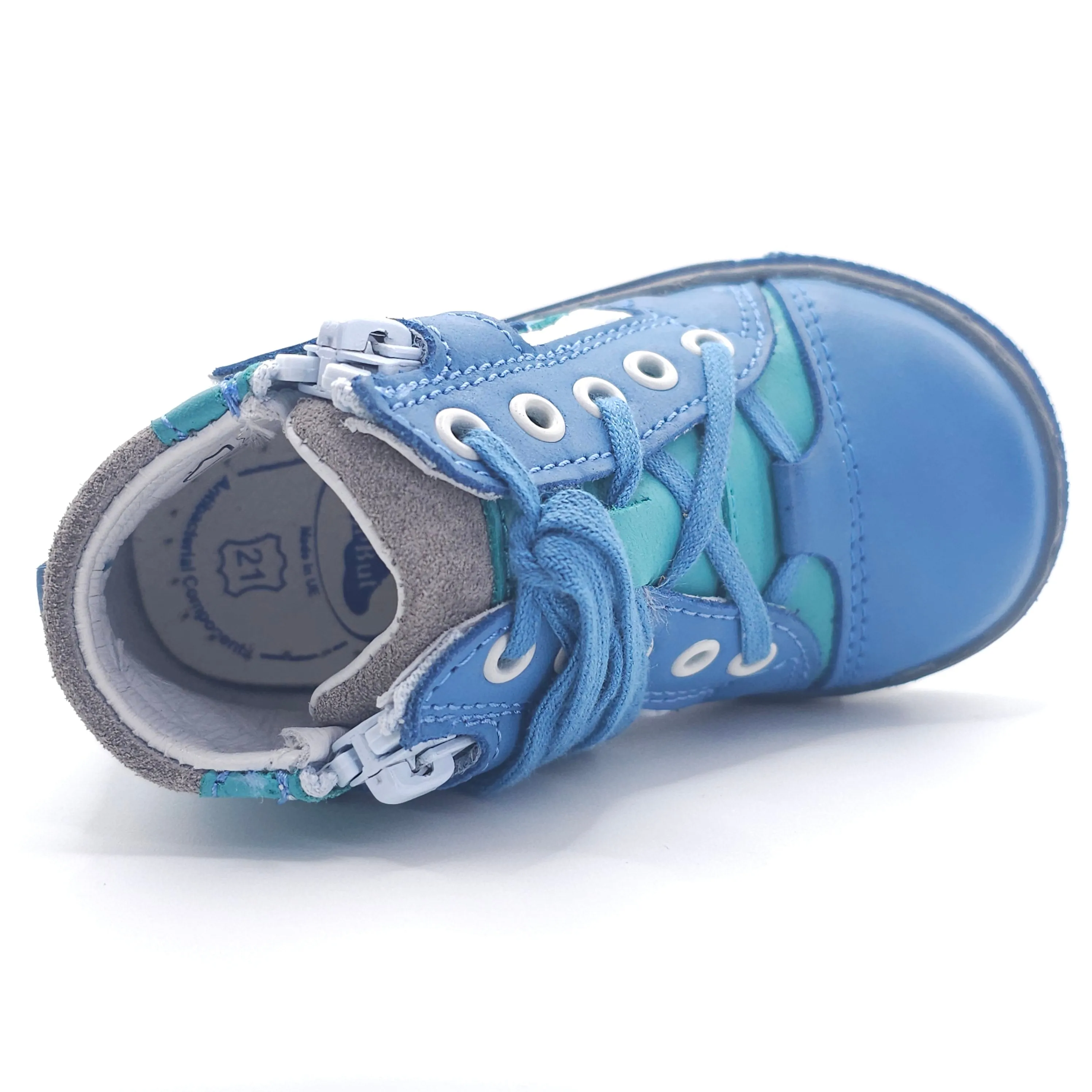 Boys High Zip Shoe In Blue