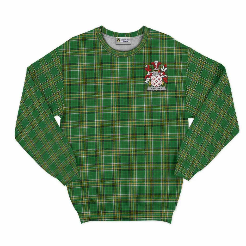 Bracken Irish Clan Tartan Sweatshirt with Coat of Arms