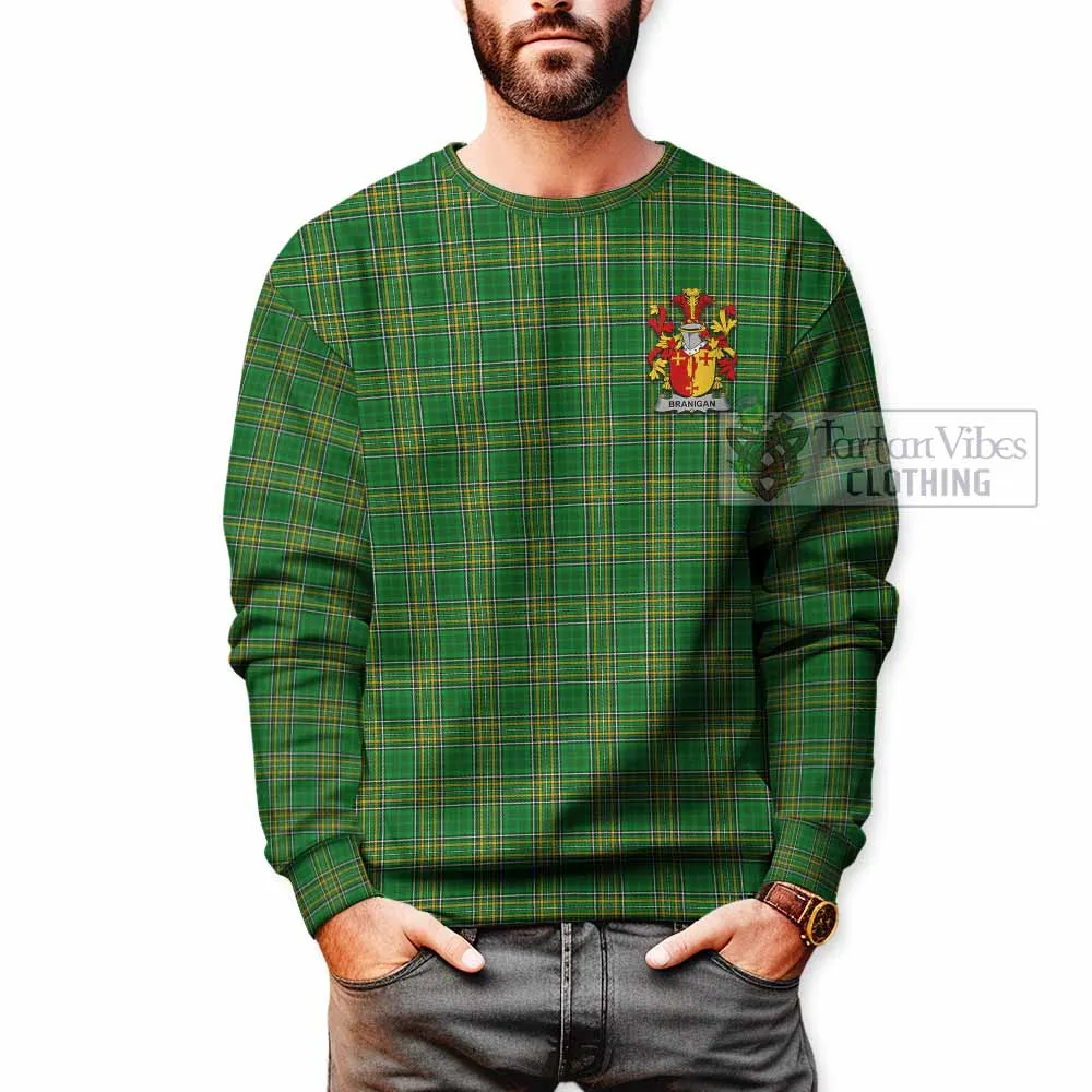 Branigan Irish Clan Tartan Sweatshirt with Coat of Arms