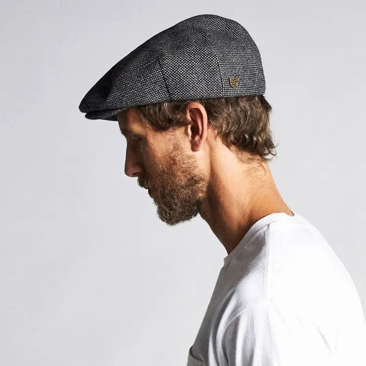 Brixton Hooligan Cap - Grey/Black Herringbone