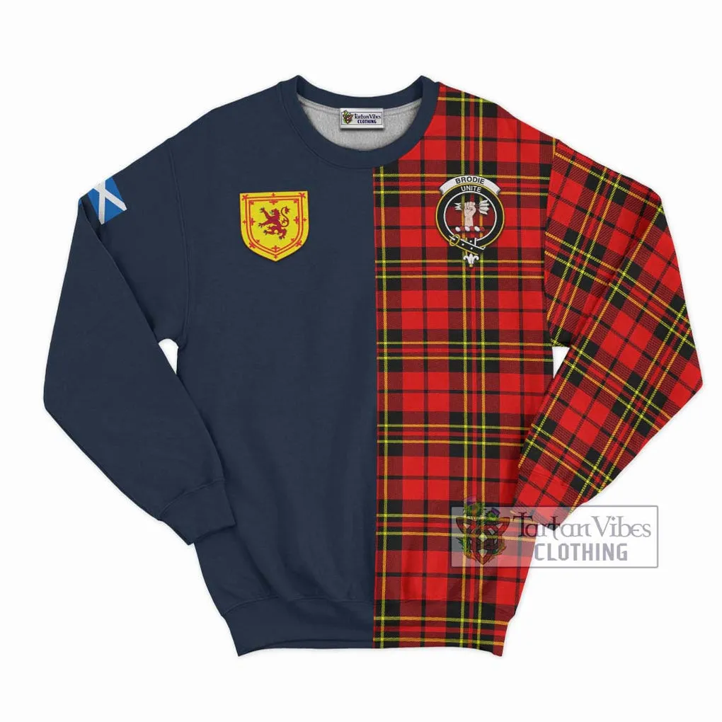 Brodie Modern Tartan Sweatshirt Alba with Scottish Lion Royal Arm Half Style