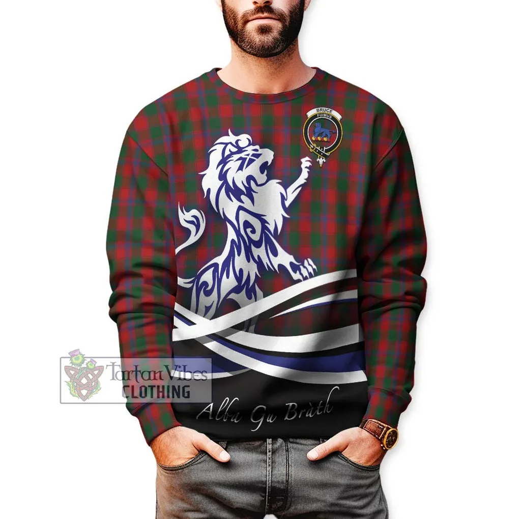 Bruce Old Tartan Sweatshirt with Alba Gu Brath Regal Lion Emblem