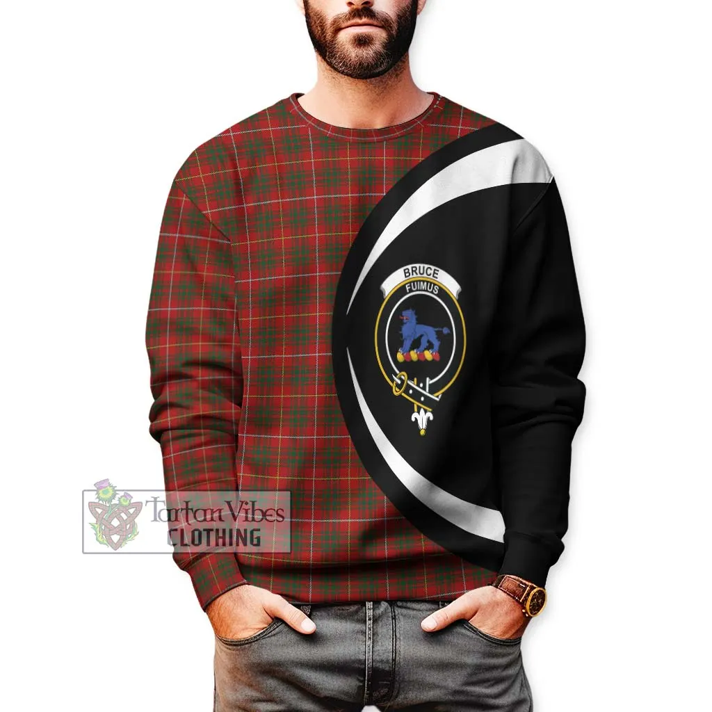 Bruce Tartan Sweatshirt with Family Crest Circle Style