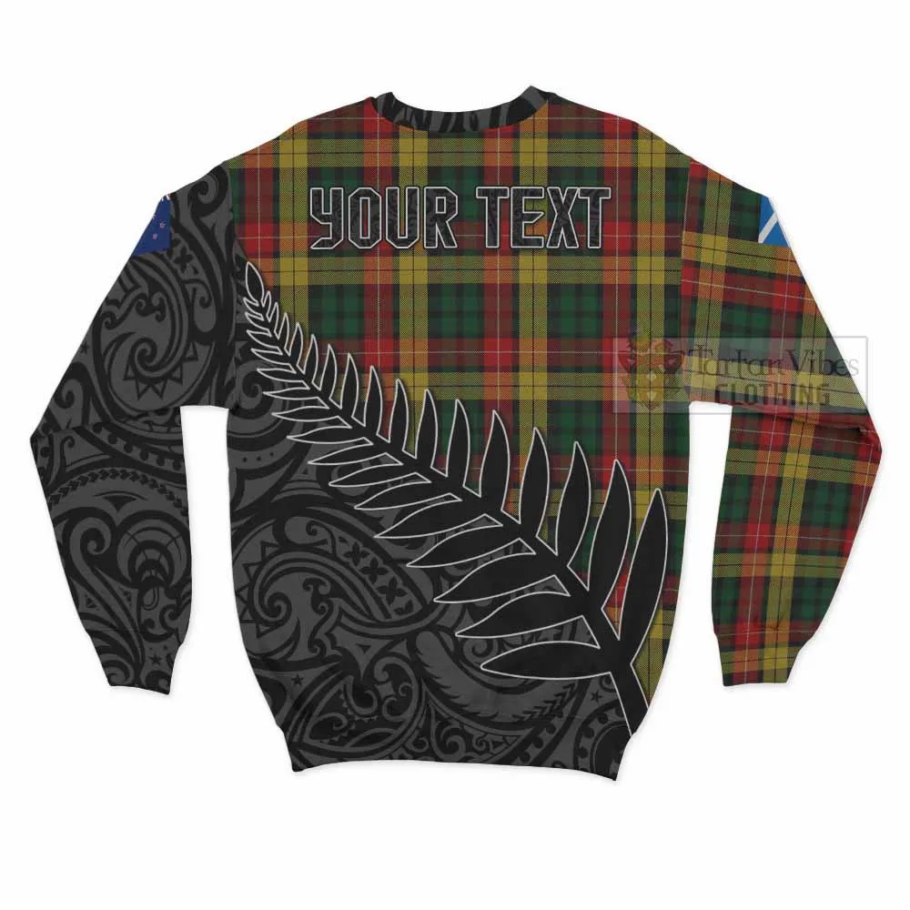 Buchanan Crest Tartan Sweatshirt with New Zealand Silver Fern Half Style