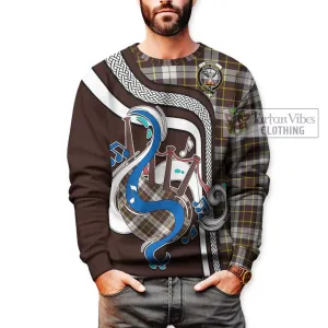 Burns Battalion Weathered Tartan Sweatshirt with Epic Bagpipe Style