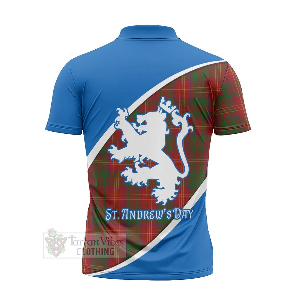 Burns Family Crest Tartan Zipper Polo Shirt Celebrate Saint Andrew's Day in Style