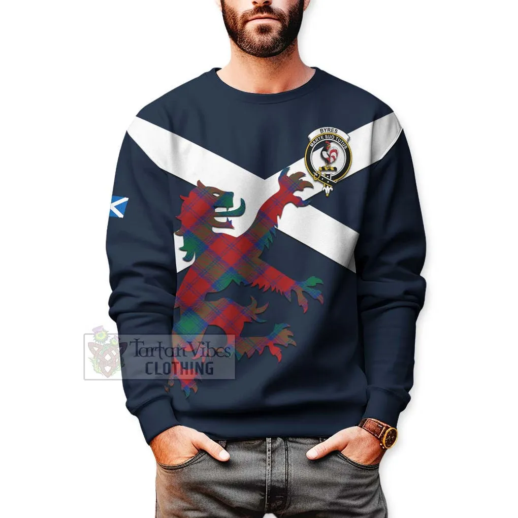 Byres (Byses) Tartan Lion Rampant Sweatshirt  Proudly Display Your Heritage with Alba Gu Brath and Clan Name