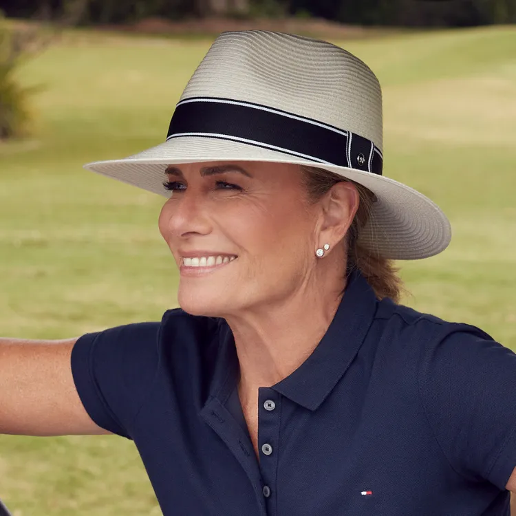 Canopy Bay by Deborah Hutton Chicago Golf Fedora - Ivory/Black