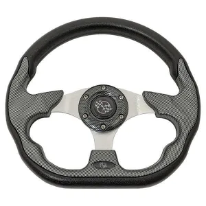 Carbon Fiber Club Sport Golf Cart Steering Wheel - 12.5"