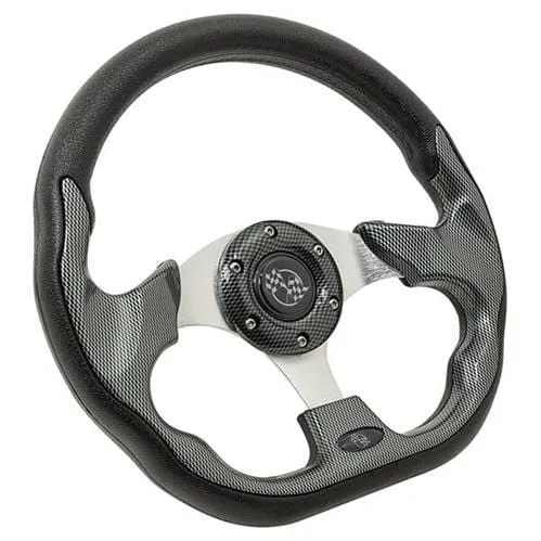 Carbon Fiber Club Sport Golf Cart Steering Wheel - 12.5"