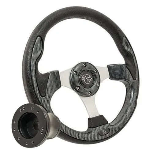 Carbon Fiber Rally Golf Cart Steering Wheel - 12.5"