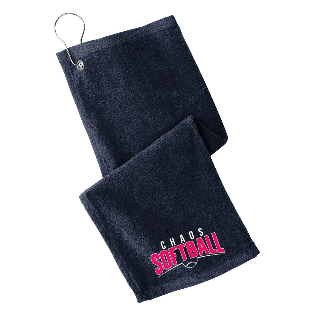 Chaos - Grommeted Towel with Chaos Softball Curved - Navy (PT400)