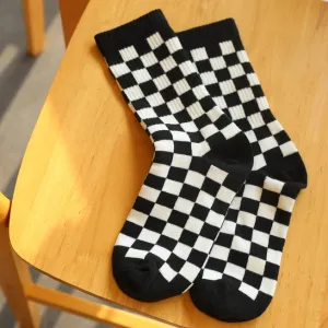 Checker-board Socks | Various Colours | by Happy Knits