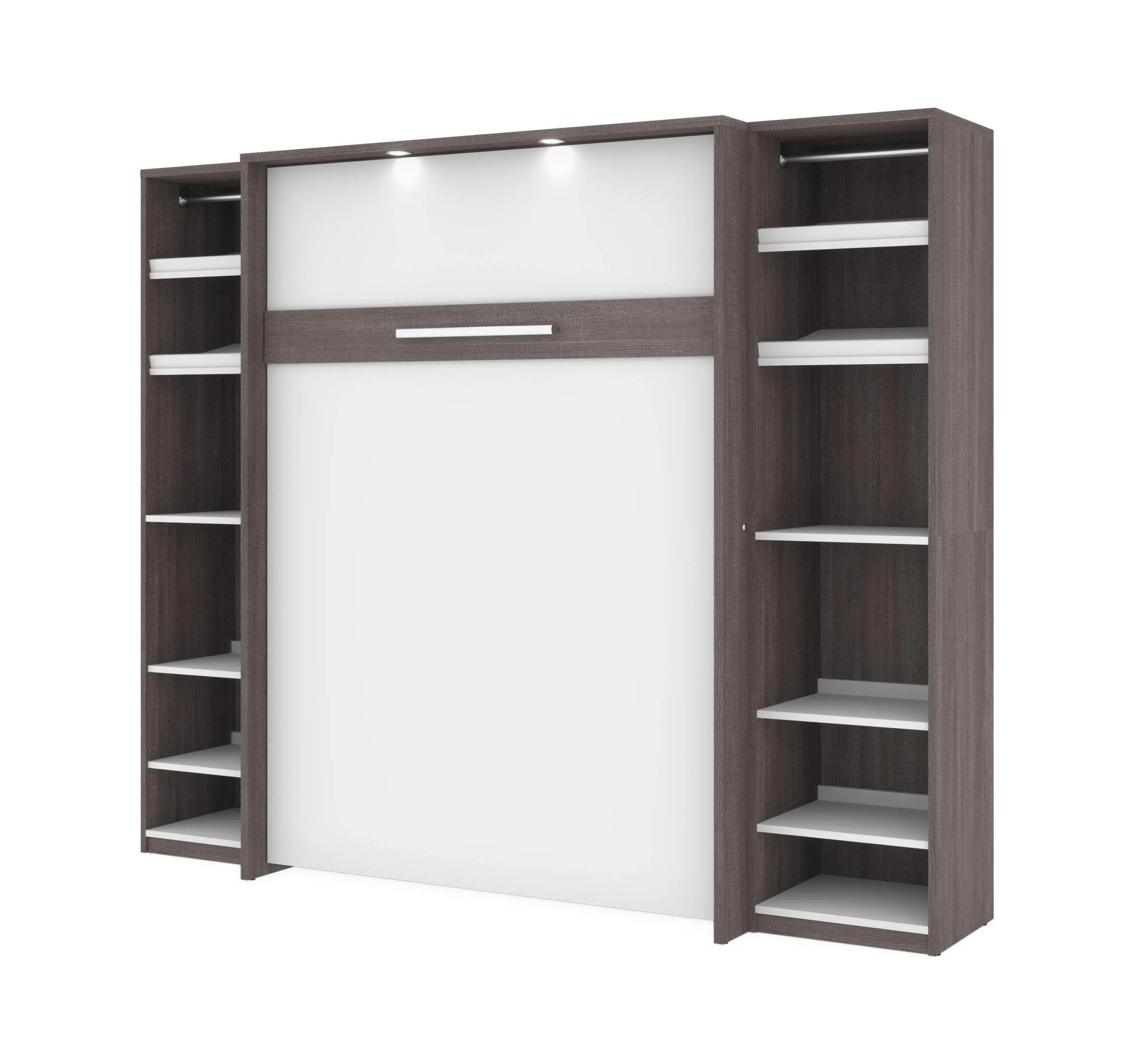 Cielo Full Murphy Wall Bed with 2 Storage Cabinets (98W) - Available in 2 Colours