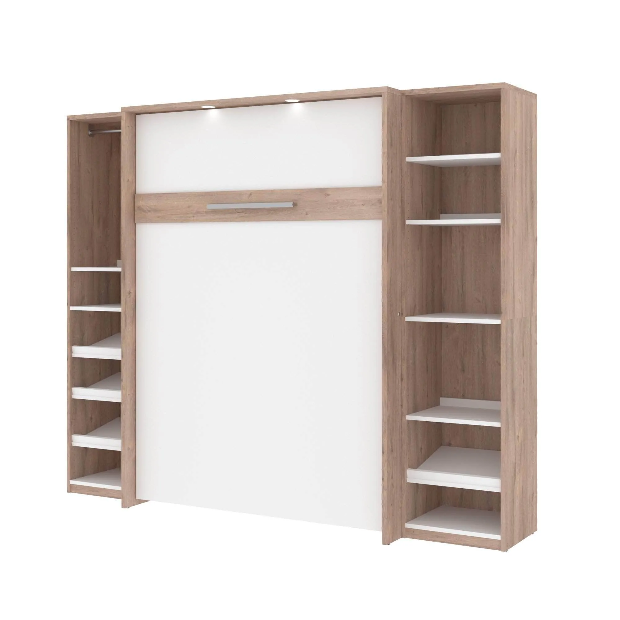 Cielo Full Murphy Wall Bed with 2 Storage Cabinets (98W) - Available in 2 Colours