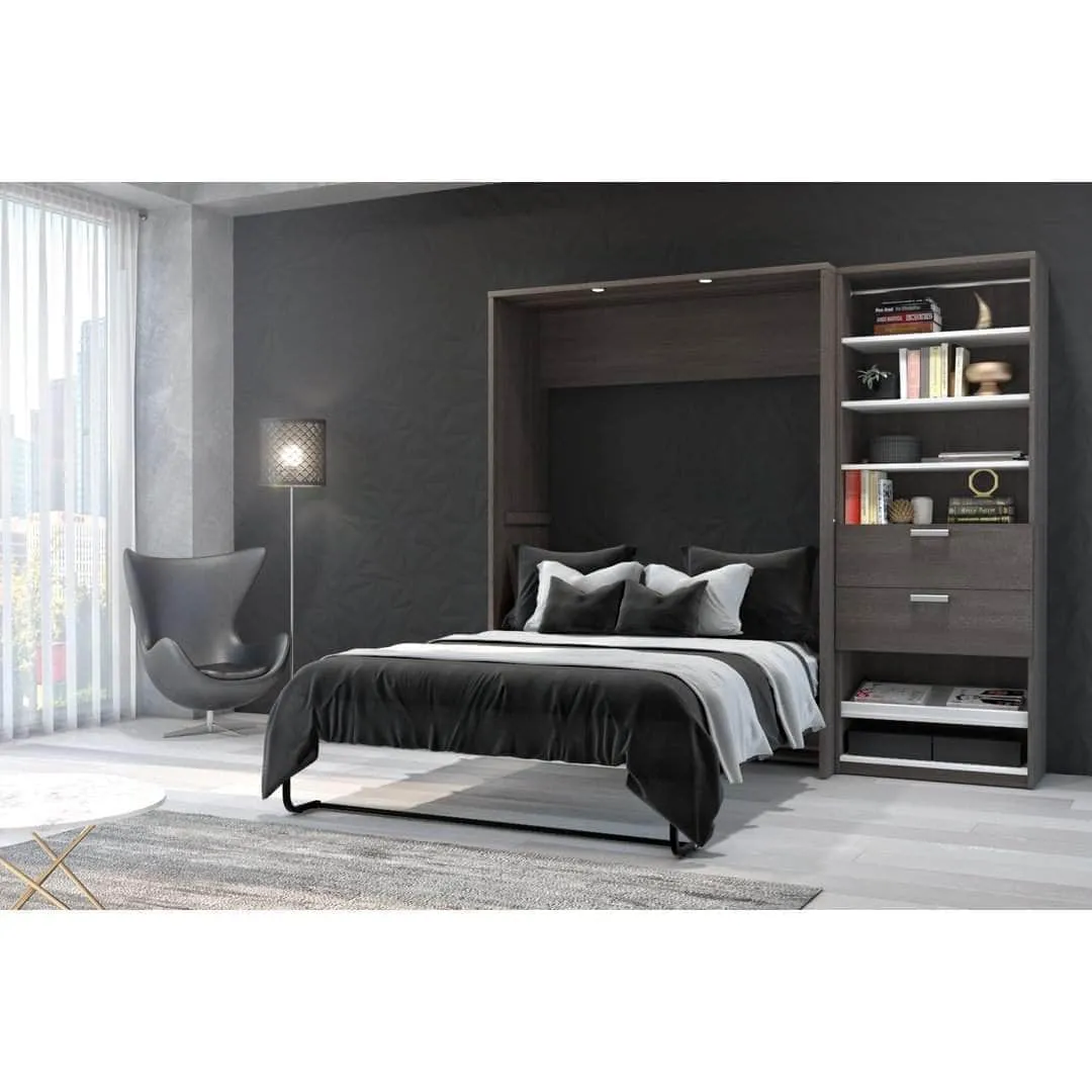 Cielo Full Murphy Wall Bed with Storage Cabinet (89W) - Available in 2 Colours