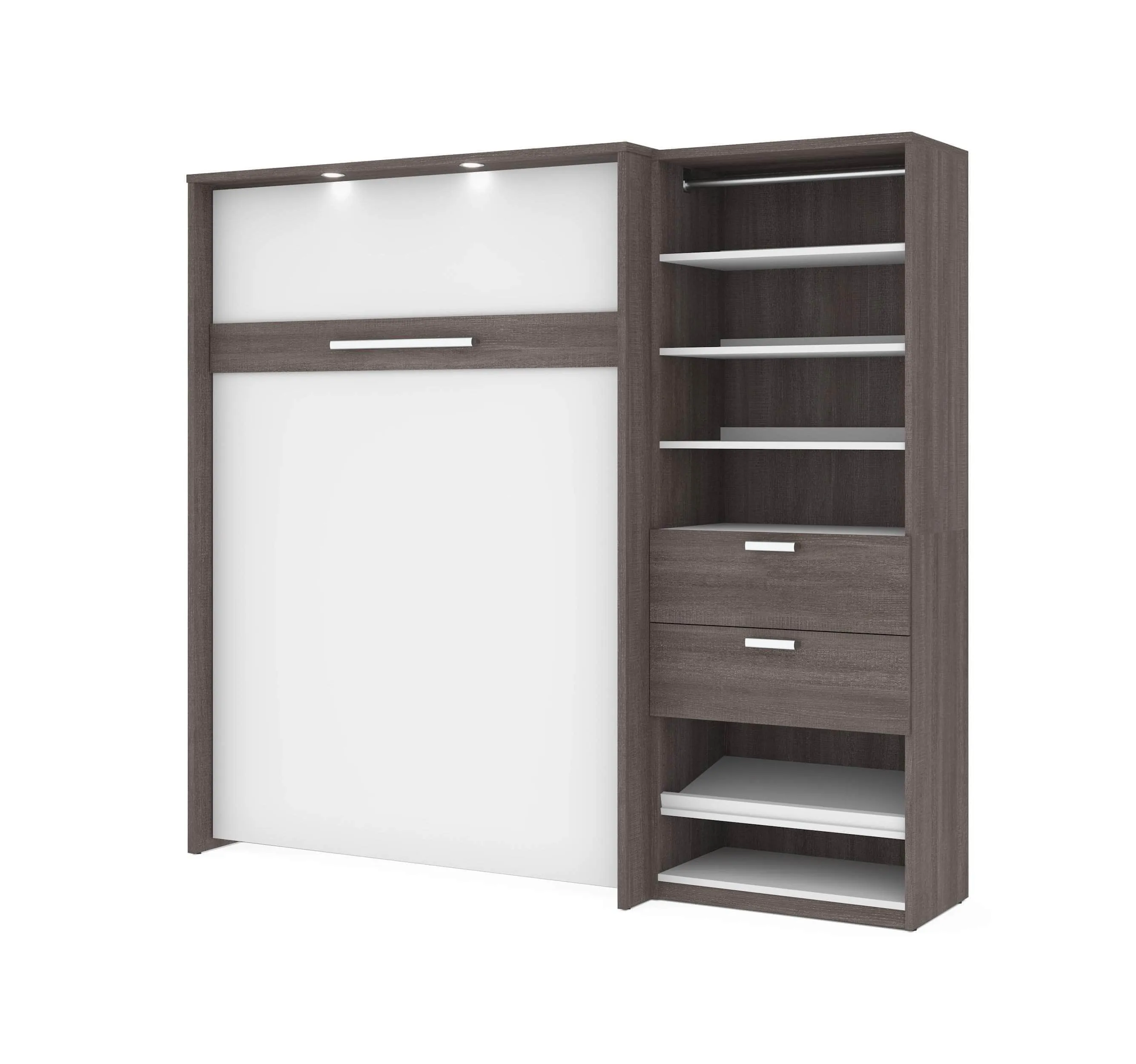 Cielo Full Murphy Wall Bed with Storage Cabinet (89W) - Available in 2 Colours